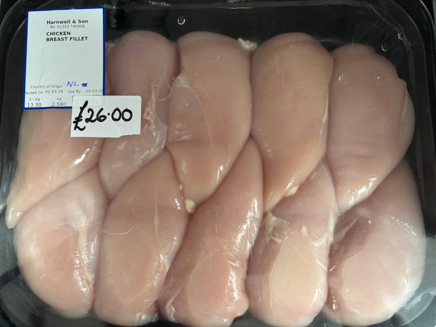 2.5 kg TUB DUTCH CHICKEN BREAST FILLETS